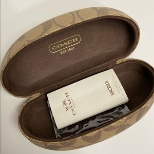 Coach Clamshell Hard Case & microfiber cleaning cloth for Glasses or Sunglasses